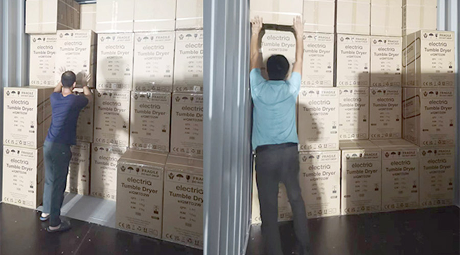 講效率！快速完成英國客戶Electriq衣物烘干機(jī)裝柜出貨任務(wù)
